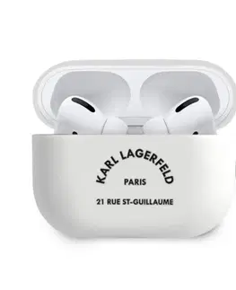 Slúchadlá Karl Lagerfeld Rue St Guillaume silikónový obal pre Apple AirPods Pro, biely
