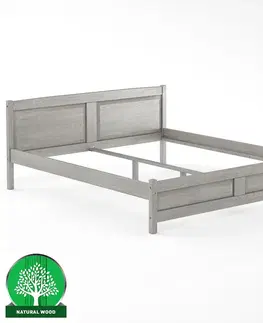 Drevené postele Posteľ borovica LK104–180x200 grey
