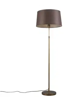 Stojace lampy Chytrá stojaca lampa bronzová s hnedým tienidlom 45 cm vrátane Wifi A60 - Parte