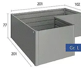Truhlíky Biohort Zvýšený truhlík na zeleninu L (sivý kremeň metalíza) L (4 škatule)