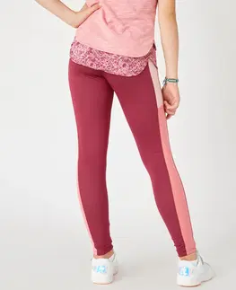 nohavice Dievčenské legíny S500 s vysokým pásom a vreckom ružové