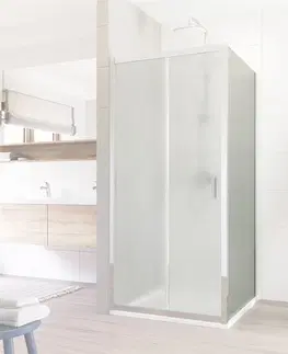 Sprchovacie kúty MEREO - Lima pevný diel k pivotovým a dvojdielnym zasúvacím dverám, 90x190 cm, sklo Point CK10202K