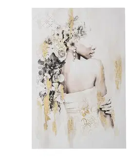 Dekorácie a bytové doplnky Obraz na plátne 120x80 Tajomná žena v bielom