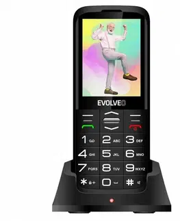 Mobilné telefóny Evolveo EasyPhone XO, mobilný telefón pre seniorov s nabíjacím stojanom, čierny
