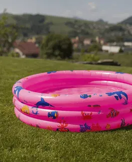 Detské bazéniky KONDELA Lome detský nafukovací bazén ružová