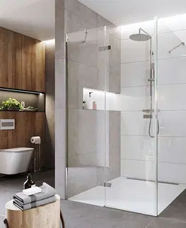 Sprchovacie kúty MEREO - Sprchový kút, Novea, štvorec, 120x120 cm, chróm ALU, sklo Číre, dvere ľavé a pevný diel CK10417ZL