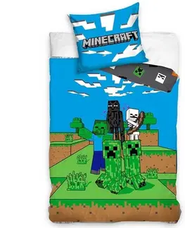 Obliečky Carbotex Detské obliečky Minecraft Mob Monsters, 140 x 200 cm, 70 x 90 cm