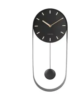 Hodiny Karlsson 5822BK Dizajnové kyvadlové nástenné hodiny, 50 cm