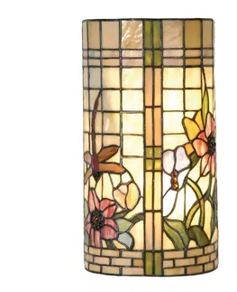 Nástenné svietidlá Clayre&Eef Kvetované nástenné svietidlo Hannah, štýl Tiffany