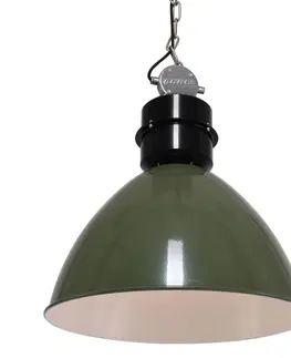 Závesné svietidlá Steinhauer Olive Green závesná lampa Frisk, industriálna