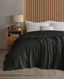 Prikrývky na spanie 4Home Bavlnený prehoz na posteľ Claire antracit, 220 x 240 cm