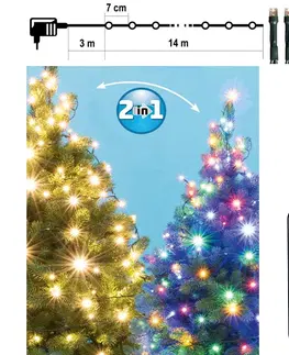 Vianočné dekorácie  LED Vianočná vonkajšia reťaz 200xLED 17m IP44 teplá biela/multicolor + DO 