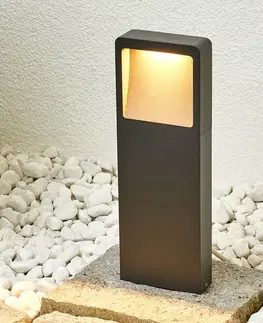 Vonkajšie stojanové svietidlá Lucande Moderné soklové LED svietidlo Leya, sada 4 kusov