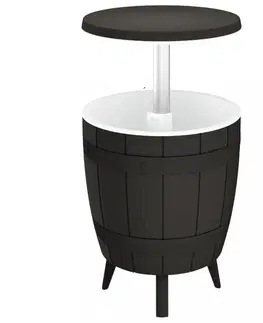 Dizajnový nábytok Záhradný chladiaci stolík 3 v 1 Dekorhome Čierna