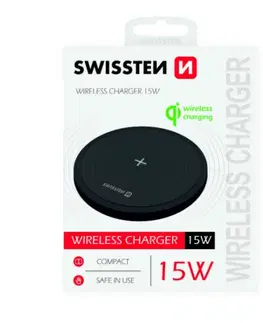 Bezdrôtové nabíjačky Bezdrôtová nabíjačka Swissten 15 W, čierna 22055504