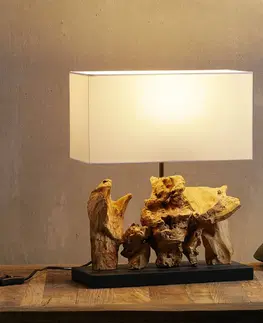 Stolové lampy KARE KARE Nature Vertikálny podstavec stolovej lampy z naplaveného dreva