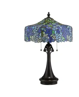 Stolové lampy QUOIZEL Stolová lampa Cobalt v dizajne Tiffany