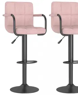 Barové stoličky Barová stolička 2 ks zamat / kov Dekorhome Vínová