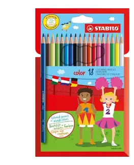 Hračky STABILO - Farebné ceruzky, šesť-hranné, STABILO, 18 rôznych farieb