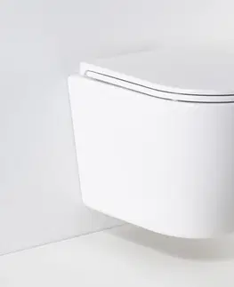Záchody HOPA - Závesné WC OVALE BASSO RIMLESS sa SLIM sedadlom Soft-close OLKLT053ER