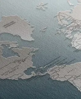 Obrazy na korku Obraz na korku mapa sveta v originálnom prevedení