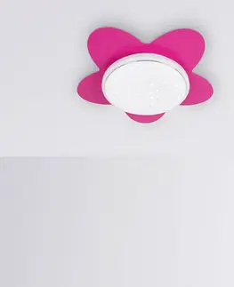 Stropné svietidlá Elobra LED stropné svietidlo Flower Starlight, ružové