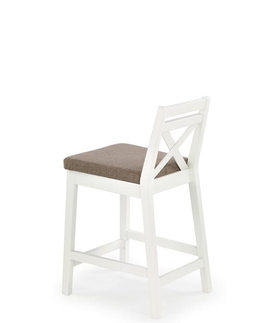 Barové stoličky HALMAR Borys Low barová stolička biela / hnedá