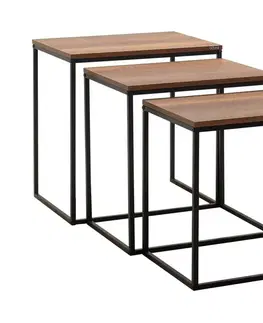 Konferenčné stoly Adore Furniture SADA 3x Konferenčný stolík hnedá 