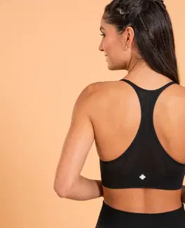 fitnes Podprsenka na jogu Premium bezšvová čierna