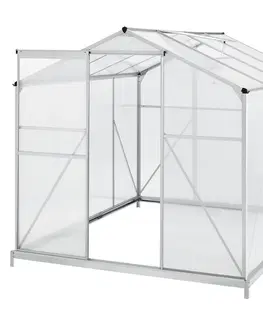 Záhradné skleníky Juskys Hliníkový skleník s 4,75 m základnou plochou a strešným oknom