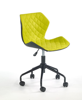 Kancelárske stoličky HALMAR Matrix detská stolička na kolieskach zelená / čierna