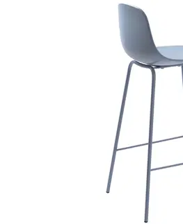 Barové stoličky Furniria Dizajnová barová stolička Jensen matná modrá