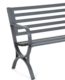 Záhradné lavice Záhradná kovová lavička GH746318 sivá