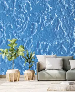 Jednofarebné tapety Tapeta s modrou štruktúrou