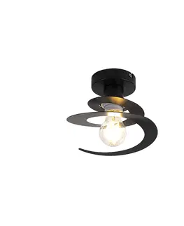 Stropne svietidla Inteligentné stropné svietidlo s čiernym špirálovým tienidlom vrátane Wifi A60 - Scroll