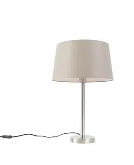 Stolove lampy Moderná stolová lampa oceľová s tupým odtieňom 35 cm - Simplo