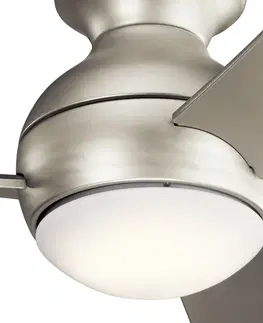 Stropné ventilátory so svetlom KICHLER Stropný LED ventilátor Sola, IP23 nikel