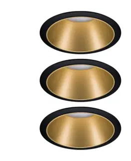 Zapustené svietidlá Paulmann Paulmann Cole bodové LED, zlato-čierne súprava 3