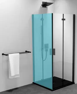 Sprchovacie kúty POLYSAN - ZOOM BLACK sprchové dvere skladacie 800 pravé, číre sklo ZL4815BR
