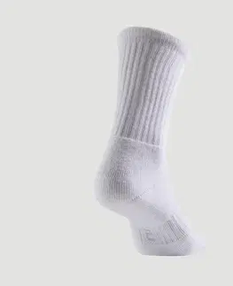 bedminton Tenisové ponožky RS 500 vysoké 3 páry biele