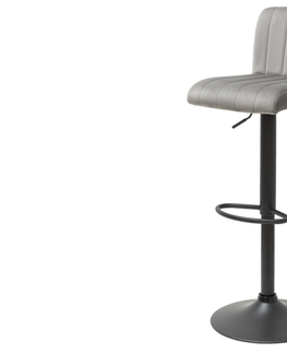 Barové stoličky LuxD Dizajnová barová stolička Walnut sivý zamat