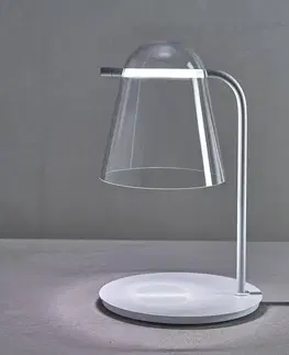 Lampy na nočný stolík Prandina Prandina Sino T3 stolová LED číra/biela matná