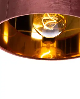Zavesne lampy Moderne hanglamp roze met goud 30 cm - Rosalina