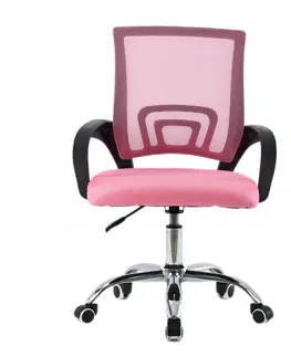 Kancelárske kreslá Kancelárska stolička, ružová/čierna, DEX 4 NEW