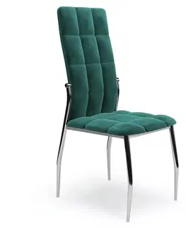 Čalúnené stoličky Stolička K416 velvet/kov tmavá zelená 43x54x101