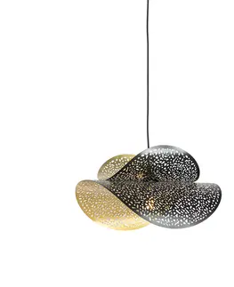 Zavesne lampy Orientálna závesná lampa čierna so zlatou 28 cm - Japke