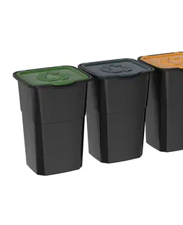 Odpadkové koše Kôš na triedený odpad Eco 3 Master 50 l BLACK, 3 ks