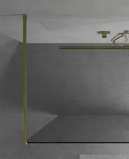 Sprchové dvere MEXEN/S - Kyoto Sprchová zástena WALK-IN voľne stojaca 140 x 200 cm, transparent 8 mm, zlatá 800-140-002-50-00