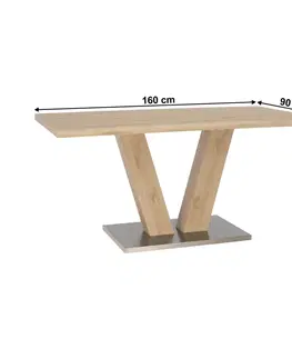 Jedálenské stoly Jedálenský stôl,svetlý dub, 160x90 cm, HESTON