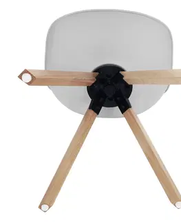 Jedálenské stoličky KONDELA Etosa otočná jedálenská stolička svetlosivá / buk